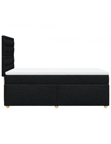 Giroletto a Molle con Materasso Nero 90x200 cm in Tessuto