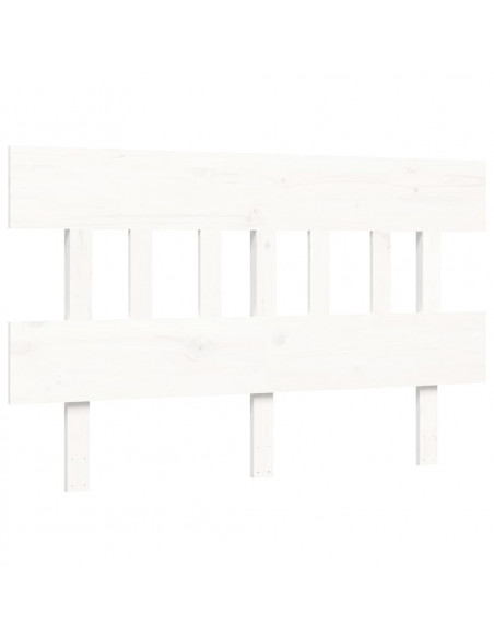 Giroletto con Testiera Bianco 140x190 cm in Legno Massello