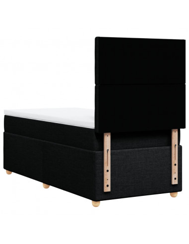 Giroletto a Molle con Materasso Nero 90x200 cm in Tessuto