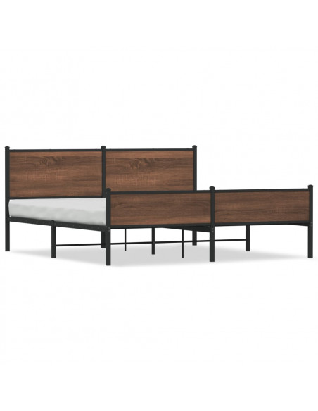 Giroletto senza Materaso in Metallo Rovere Marrone 183x213 cm