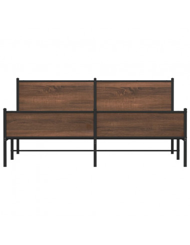 Giroletto senza Materaso in Metallo Rovere Marrone 183x213 cm