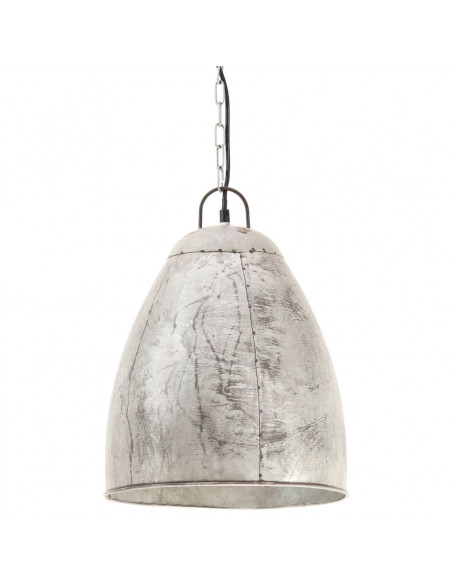 Lampada a Sospensione Industriale 25 W Argento Rotonda 32cm E27