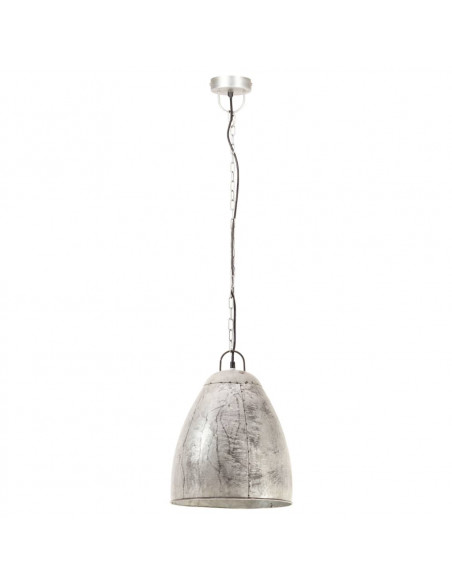Lampada a Sospensione Industriale 25 W Argento Rotonda 32cm E27