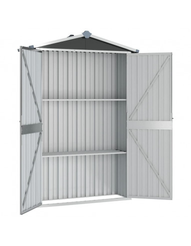 Capanno da Giardino Antracite 116x45x175cm in Acciaio Zincato