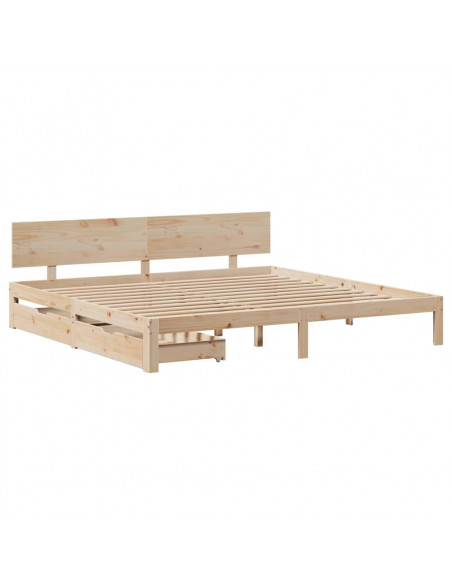 Giroletto con Cassetti 180x200 cm in Legno Massello di Pino