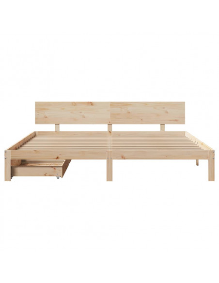 Giroletto con Cassetti 180x200 cm in Legno Massello di Pino