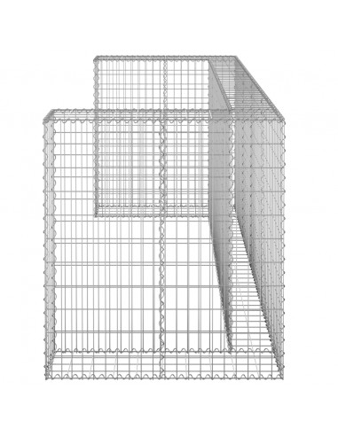 Gabbione per Bidoni in Acciaio Zincato 254x100x110 cm