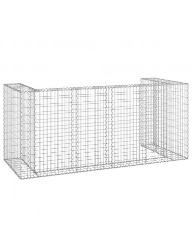 Gabbione per Bidoni in Acciaio Zincato 254x100x110 cm