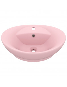 Lavandino con Troppopieno Ovale Rosa Opaco 58,5x39 cm Ceramica 2