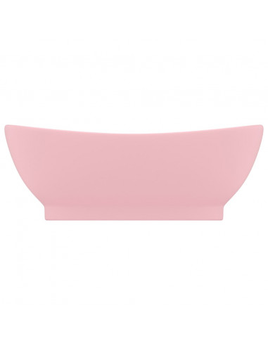 Lavandino con Troppopieno Ovale Rosa Opaco 58,5x39 cm Ceramica