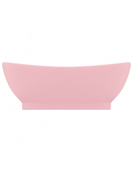 Lavandino con Troppopieno Ovale Rosa Opaco 58,5x39 cm Ceramica