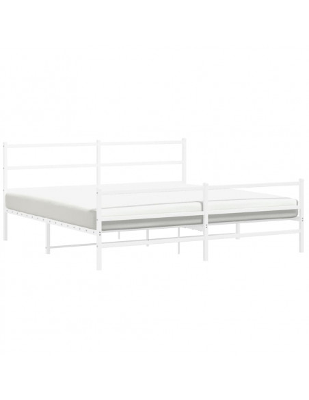 Giroletto con Testiera e Pediera Metallo Bianco 183x213 cm