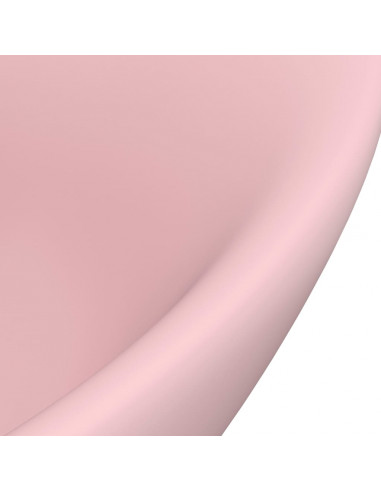 Lavandino con Troppopieno Ovale Rosa Opaco 58,5x39 cm Ceramica