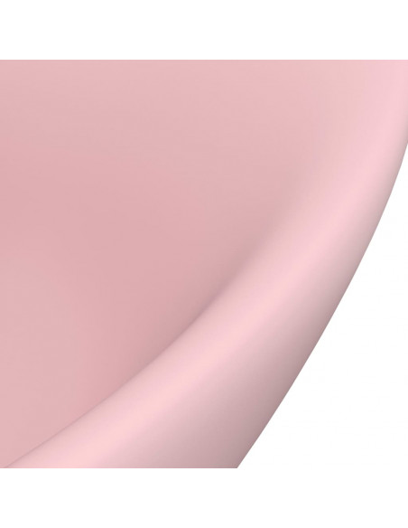 Lavandino con Troppopieno Ovale Rosa Opaco 58,5x39 cm Ceramica