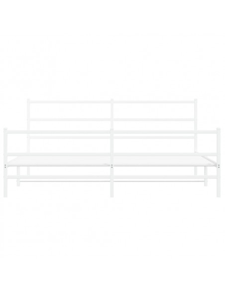 Giroletto con Testiera e Pediera Metallo Bianco 183x213 cm