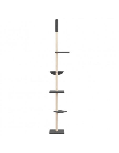 Albero per Gatti Pavimento Soffitto Grigio Scuro 263,5-289,5 cm