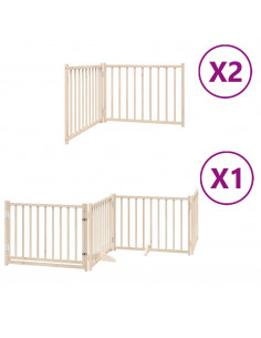 Cancello per Cani Porta Pieghevole 8 Pannelli 640 cm in Pioppo 2