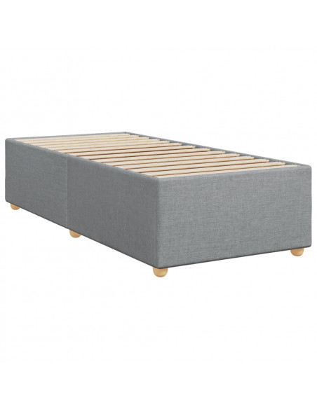 Giroletto a Molle con Materasso Grigio Chiaro 90x200 cm Tessuto