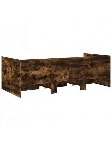 Divano Letto con Cassetti Rovere Fumo 90x190 cm Multistrato