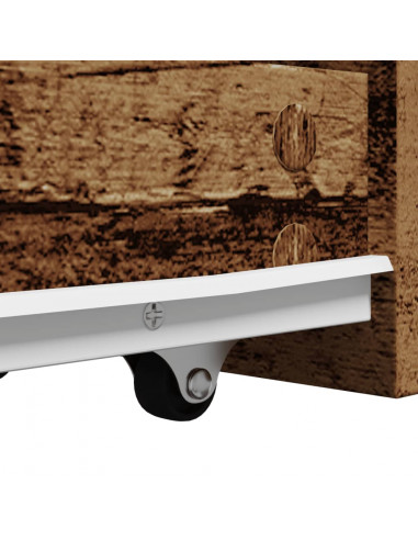 Armadietto da Bagno Stretto con Ruote Rovere Antico Truciolato