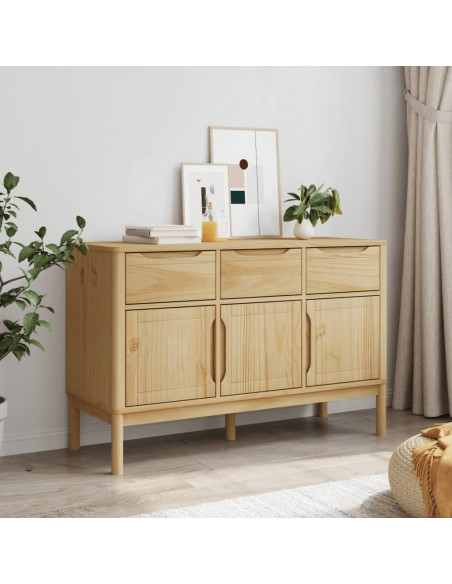 Credenza FLORO Marrone Cera 114x43x74 cm in Legno di Pino