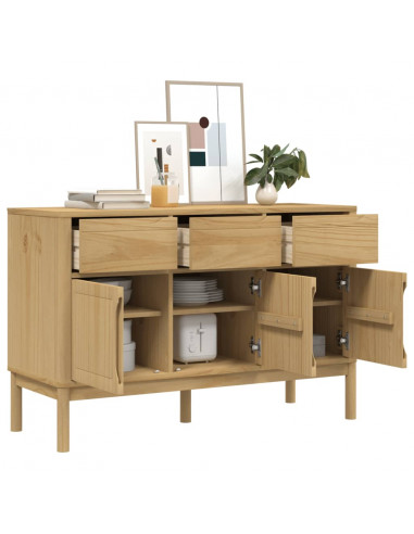 Credenza FLORO Marrone Cera 114x43x74 cm in Legno di Pino