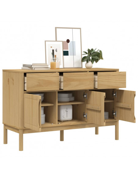 Credenza FLORO Marrone Cera 114x43x74 cm in Legno di Pino