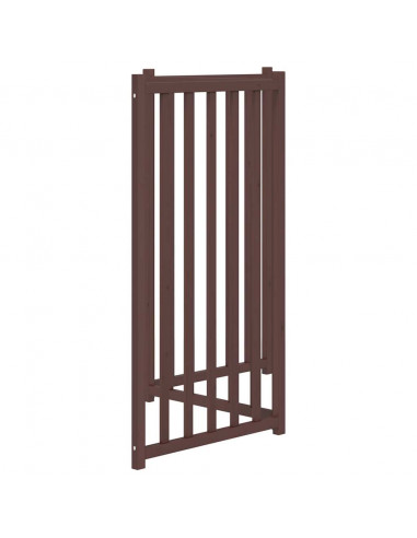 Cancello Cani Pieghevole 3Pannelli Marrone 150cm Massello Abete