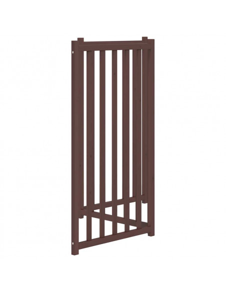 Cancello Cani Pieghevole 3Pannelli Marrone 150cm Massello Abete
