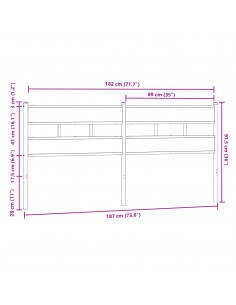 Testiera di Ricambio Rovere Marrone 180 cm in Acciaio e Truciolato