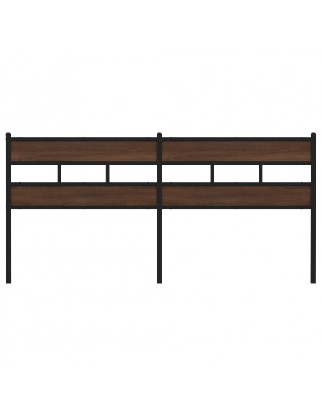 Testiera di Ricambio Rovere Marrone 180 cm in Acciaio e Truciolato