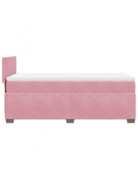 Giroletto a Molle con Materasso Rosa 90x190 cm in Velluto