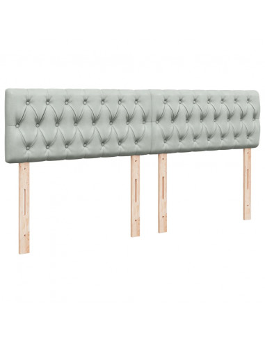 Giroletto a Molle con Materasso Grigio Chiaro 180x200cm Velluto