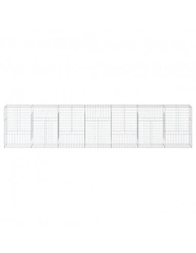 Cesto Gabbione con Copertura 700x50x150 cm in Ferro Zincato