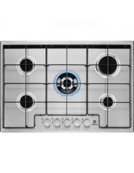 ELECTROLUX Piano Cottura EGS7534X a Gas da 75 cm 5 fuochi Bruciatori Fiamma Pura 1 bruciatore WOK Griglie speciali in estetica n