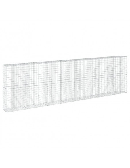 Cesto Gabbione con Copertura 700x50x200 cm Ferro Zincato
