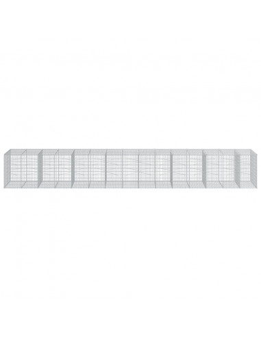 Cesto Gabbione con Copertura 750x100x100 cm in Ferro Zincato