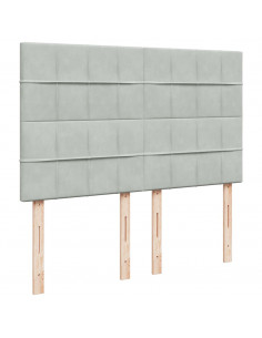 Giroletto a Molle con Materasso Grigio Chiaro 160x200cm Velluto 2