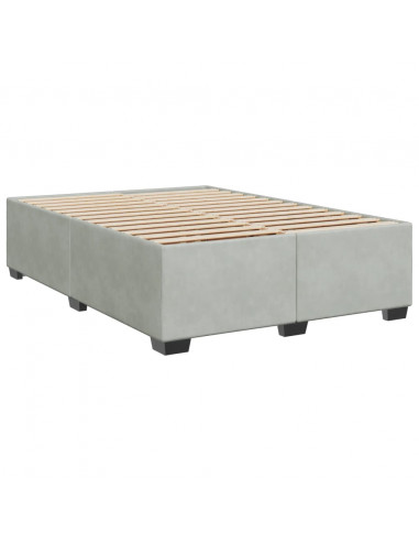 Giroletto a Molle con Materasso Grigio Chiaro 160x200cm Velluto