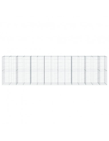 Cesto Gabbione con Copertura 750x100x200 cm in Ferro Zincato