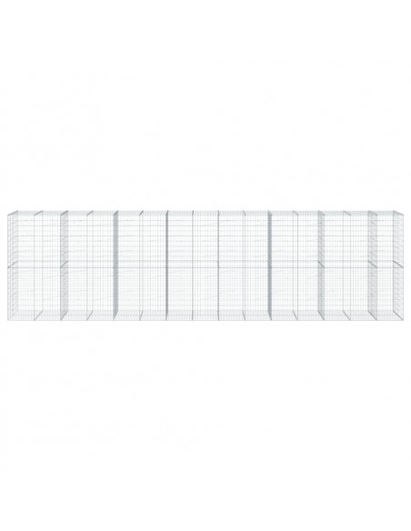 Cesto Gabbione con Copertura 750x100x200 cm in Ferro Zincato