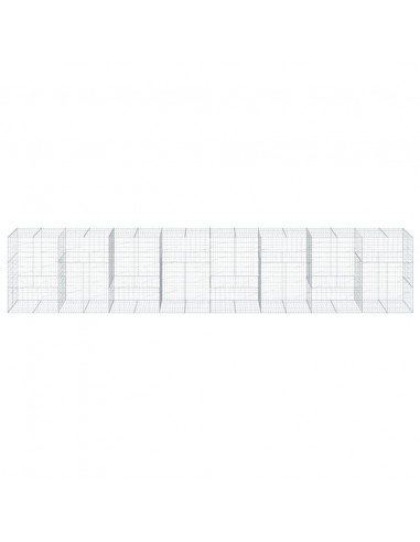 Cesto Gabbione con Copertura 800x100x150 cm in Ferro Zincato