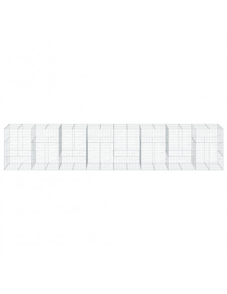 Cesto Gabbione con Copertura 800x100x150 cm in Ferro Zincato
