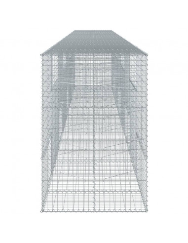 Cesto Gabbione con Copertura 800x100x150 cm in Ferro Zincato