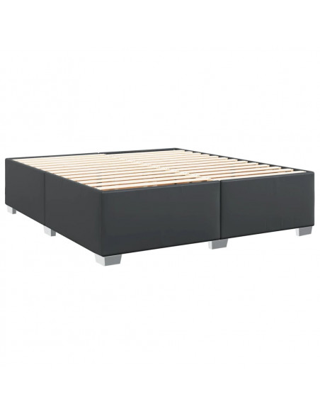 Giroletto a Molle con Materasso Nero 180x200 cm in Similpelle