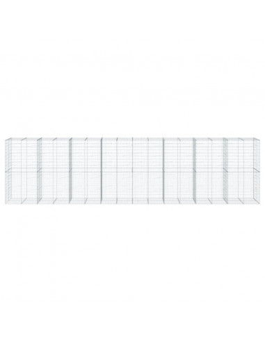 Cesto Gabbione con Copertura 800x100x200 cm in Ferro Zincato