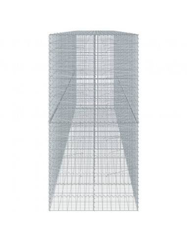 Cesto Gabbione con Copertura 800x100x200 cm in Ferro Zincato
