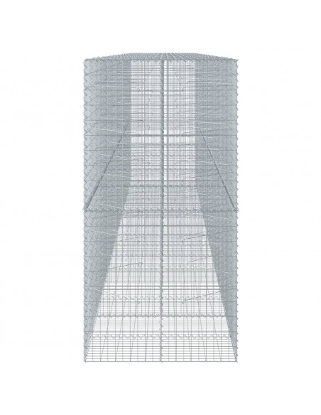 Cesto Gabbione con Copertura 800x100x200 cm in Ferro Zincato