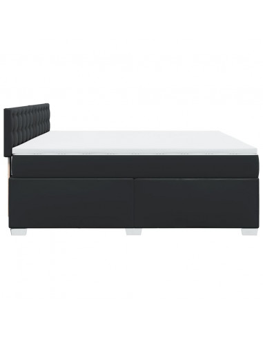 Giroletto a Molle con Materasso Nero 180x200 cm in Similpelle