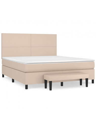 Giroletto a Molle con Materasso Cappuccino 160x200cm Similpelle